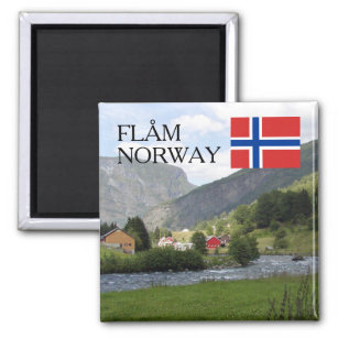 Norway Scandinavia mountains Flam travel souvenir Magnet