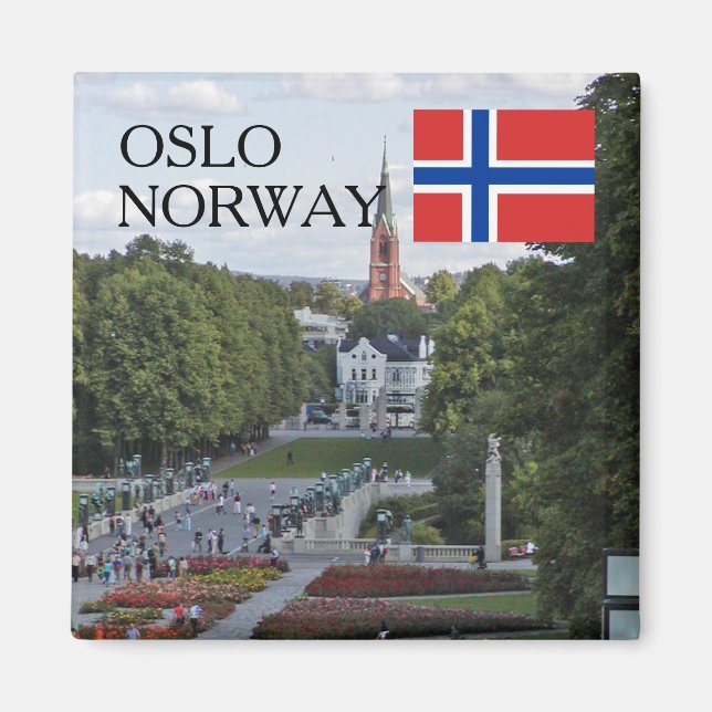 Norway Scandinavia Oslo Vigeland travel souvenir Magnet (Front)
