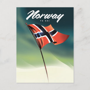 Norway Ski poster Postcard