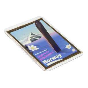 Norway Snowboarding vintage style travel poster Magnet