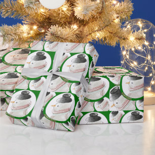 Norway Snowman Christmas Wrapping Paper