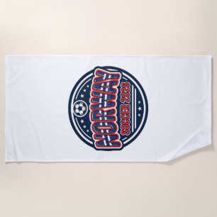 Norway Soccer 2026 Soccer Bold Country Typography Beach Towel
