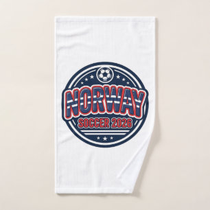Norway Soccer 2026 Soccer Bold Country Typography Hand Towel