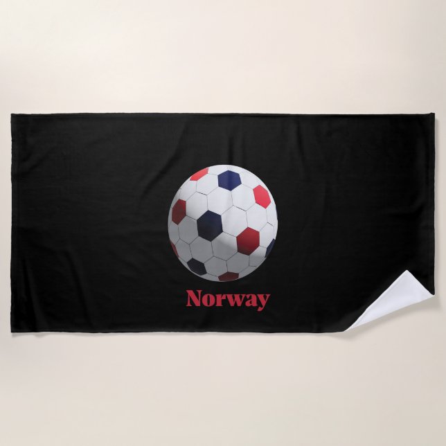 Norway soccer beach towel (Front)