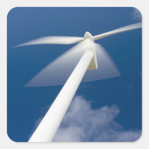 Norway, Sogn og Fjordane. Wind mill at Kråkenes. Square Sticker
