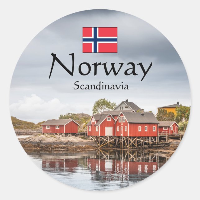 Norway Souvenir Classic Round Sticker (Front)