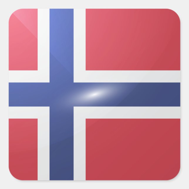 Norway square glossy flag sticker (Front)