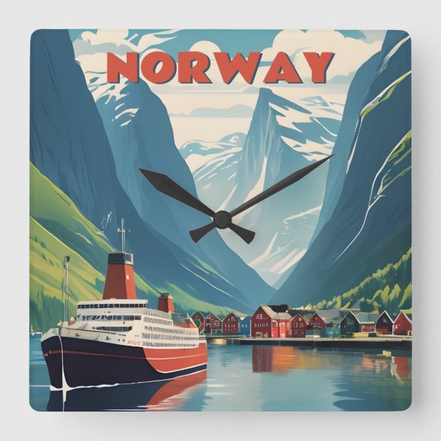 Norway Square Wall Clock (Front)