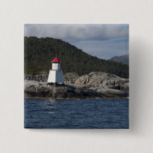 Norway, Stavanger. Views along Lysefjord. 15 Cm Square Badge