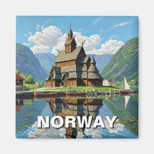 Norway Stave Church Travel Magnet