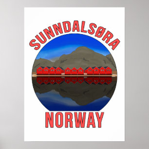 Norway Sunndalsøra Travel Norwegian Poster