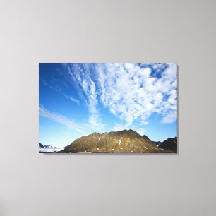 Norway, Svalbard, Clouds above steep cliffs Canvas Print