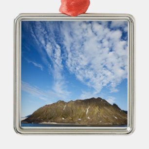 Norway, Svalbard, Clouds above steep cliffs Metal Tree Decoration