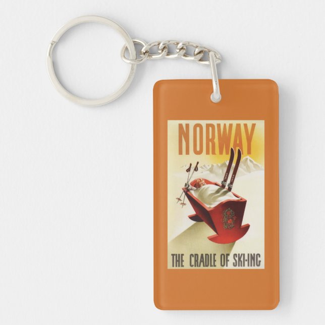 Norway - The Cradle of Skiing Key Ring (Front)