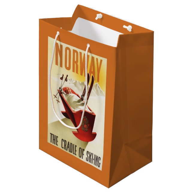 Norway - The Cradle of Skiing Medium Gift Bag (Front Angled)