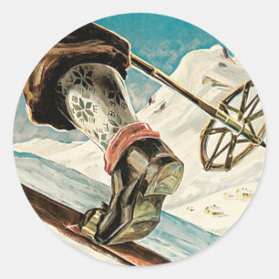 Norway ~ The Home of Skiing Classic Round Sticker