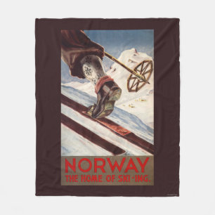 Norway - The Home of Skiing Fleece Blanket