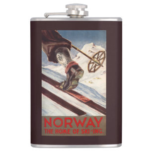 Norway - The Home of Skiing Hip Flask