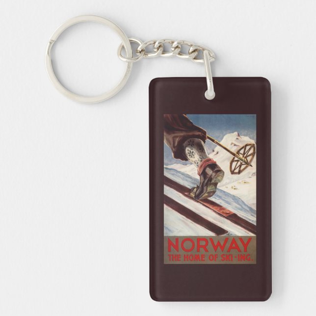 Norway - The Home of Skiing Key Ring (Front)