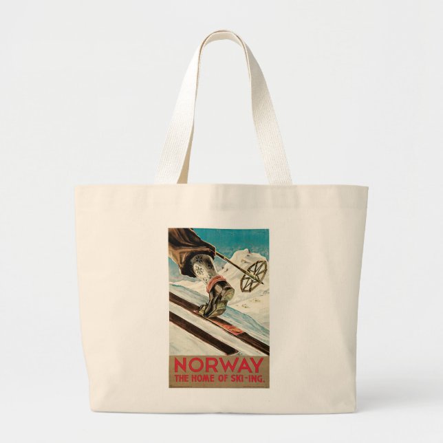 Norway ~ The Home of Skiing Large Tote Bag (Front)