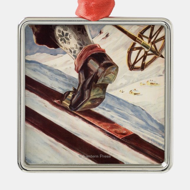 Norway - The Home of Skiing Metal Tree Decoration (Front)