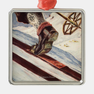 Norway - The Home of Skiing Metal Tree Decoration