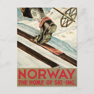 Norway ~ The Home of Skiing Postcard