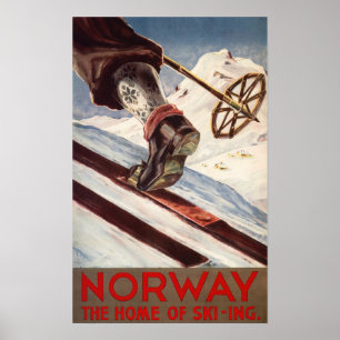 Norway - The Home of Skiing Poster