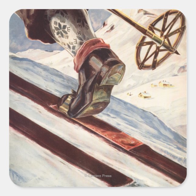 Norway - The Home of Skiing Square Sticker (Front)