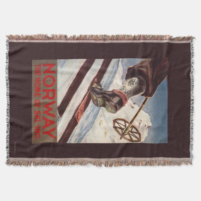 Norway - The Home of Skiing Throw Blanket (Front)