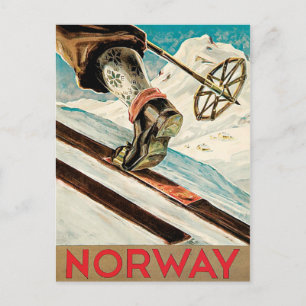 Norway The Home of Skiing Vintage Postcard