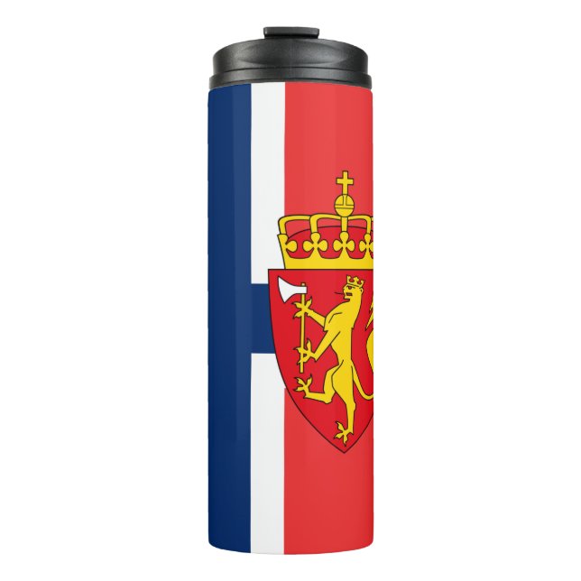 Norway Travel Mug, patriotic Norwegian Flag Thermal Tumbler (Front)