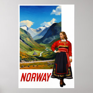 Norway travel poster