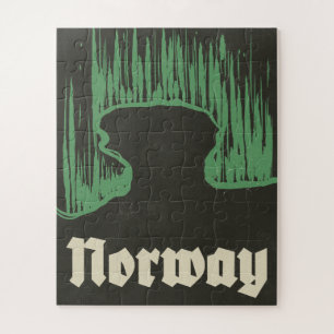 Norway travel ski poster jigsaw puzzle