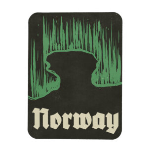 Norway travel ski poster magnet