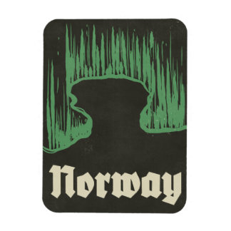 Norway travel ski poster magnet