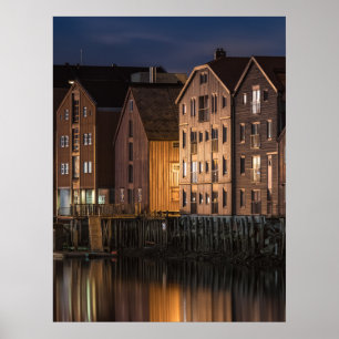 Norway Trondheim Houses Poster