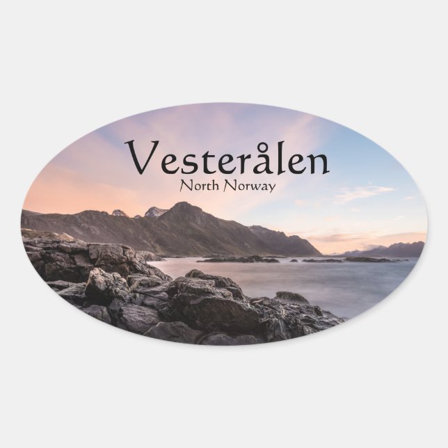 Norway Vesteralen Seascape Oval Sticker (Front)