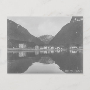 Norway Vik Eidfjord Vintage Postcard