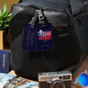 Norway Viking Vintage Flag And Ship Souvenir Luggage Tag
