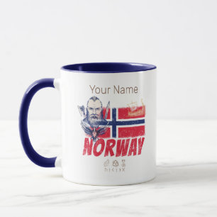 Norway Viking Vintage Flag And Ship Souvenir Mug