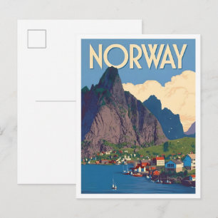 Norway Vintage Art Travel Postcard