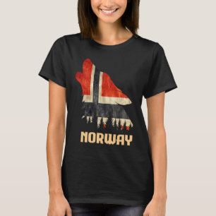 Norway Vintage Flag Wolf Scandinavia Norge Souveni T-Shirt