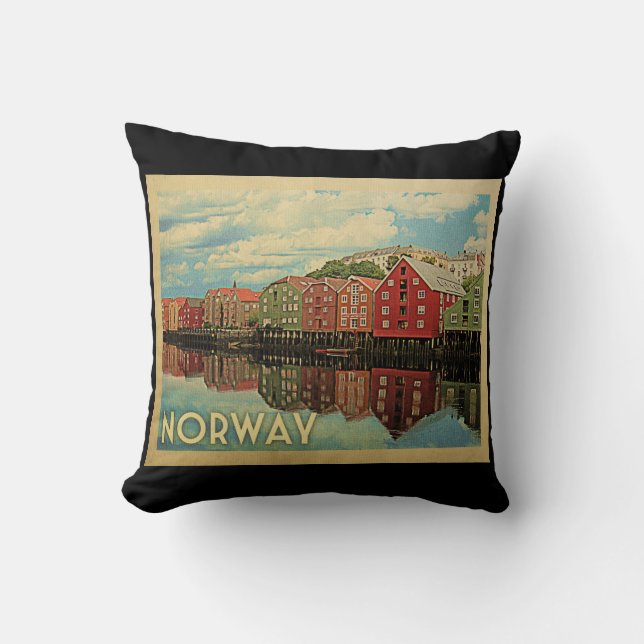Norway Vintage Travel Cushion (Front)