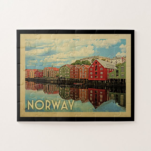 Norway Vintage Travel Jigsaw Puzzle (Horizontal)