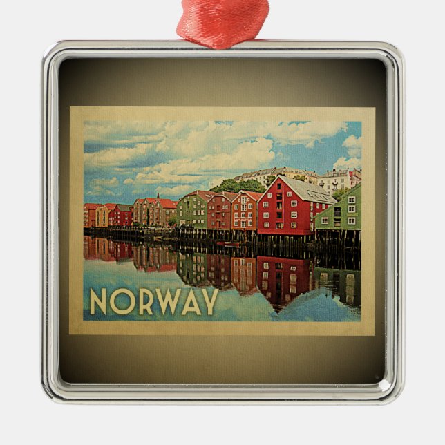 Norway Vintage Travel Ornament (Front)