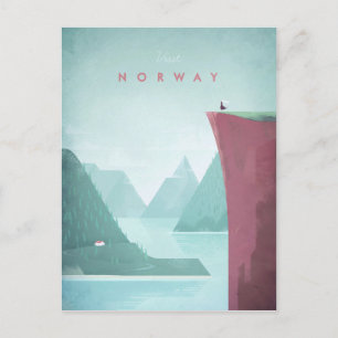 Norway Vintage Travel Poster - Art Postcard