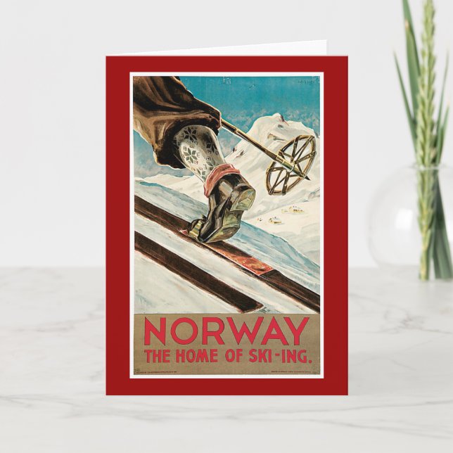 Norway Vintage Travel Poster Card (Front)