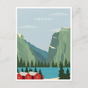 Norway vintage travel winter europe cruise  postcard