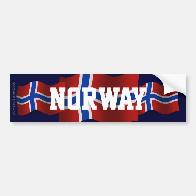 Norway Waving Flag Bumper Sticker (Front)